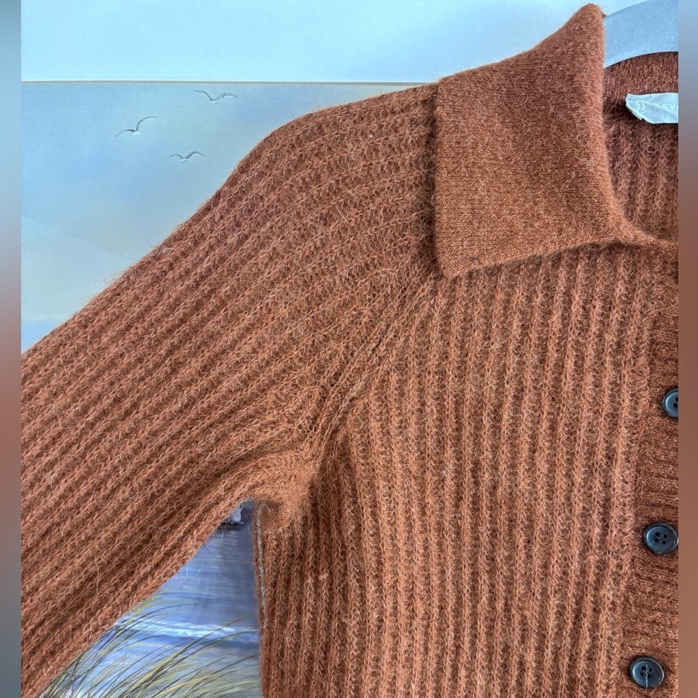 Everlane The Alpaca Collared Cardigan in Rosewood - Size XS - Picture 3 of 10